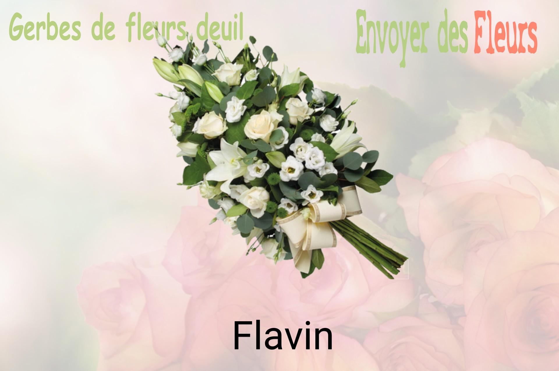 Gerbe de fleurs de deuil livrée à Flavin
